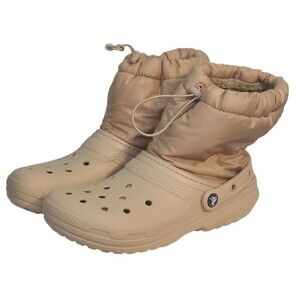 Crocs Unisex M8/W10 Neo Puff Faux Fur Lined Beige Boots 206630 Gorpcore Outdoors
